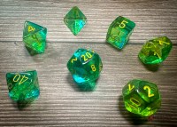 Chessex Gemini Poly 7-Die Set Translucent Green-Teal/Yello