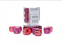 Chessex Gemini 12 D6 Translucet Red Violet/gold Dice Block