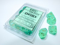 Chessex Ten D10 Dice Set - Borealis Light Green/Gold