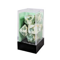 Chessex Marble Polyhedral 7-Die Set Green w/dark Green