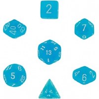 Chessex Frosted Polyhedral 7-Die Set Caribbean Blue/White