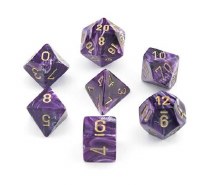 Chessex Vortex Polyhedral 7-Die Set - Purple/Gold