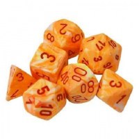 Chessex Festive Polyhedral 7-Die Set Sunburst w / Red