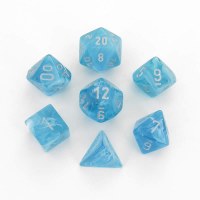 Chessex Cirrus Polyhedral 7-Die Set - Aqua/Silver