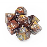 Chessex Lustrous Polyhedral 7-Die Set Gold/silver