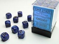Chessex Scarab 12mm D6 Dice Block (36) Royal Blue/Gold