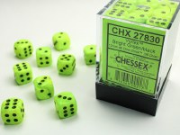 Chessex Vortex 12mm D6 Dice Block Bright Green/Black (36)