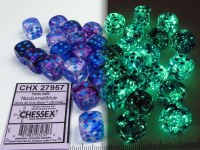 Chessex Nebula 12mm d6 Dice Block (36) Nocturnal/blue