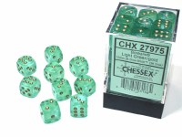 Chessex Borealis 12mm D6 Block (36) Luminary Green/Gold