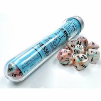 Chessex Lustrous Lab Dice 7-Die Set Sea Shell/Black