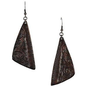 Earrings - Aztec w/Brn Rd Bone