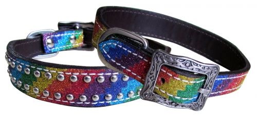 Dog Collar - Metalic Rainbow