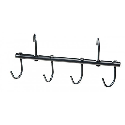 4 Hook Metal Tack Rack Green