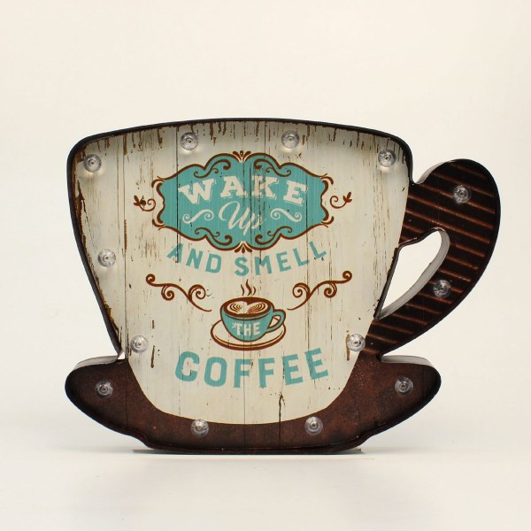 &quot;Wake Up and Smell the Coffee&quot; Light-Up Sign