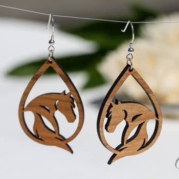 Hard Wood Earrings Equestrain