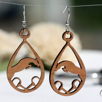Cherry Wood Hunter Jumper Earrings