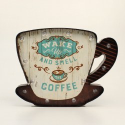 "Wake Up and Smell the Coffee" Light-Up Sign