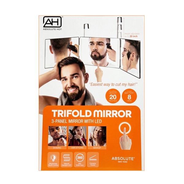 Absolute 20 Inch Trifold 3-Panel Mirror with LED - #ALMR02