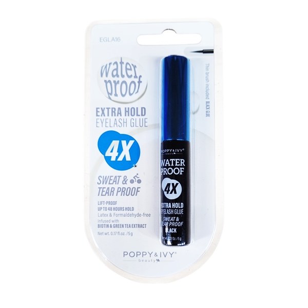 Poppy & Ivy 4x Water Proof Extra Hold Eyelash Glue 0.17oz #EGLA16 - Black