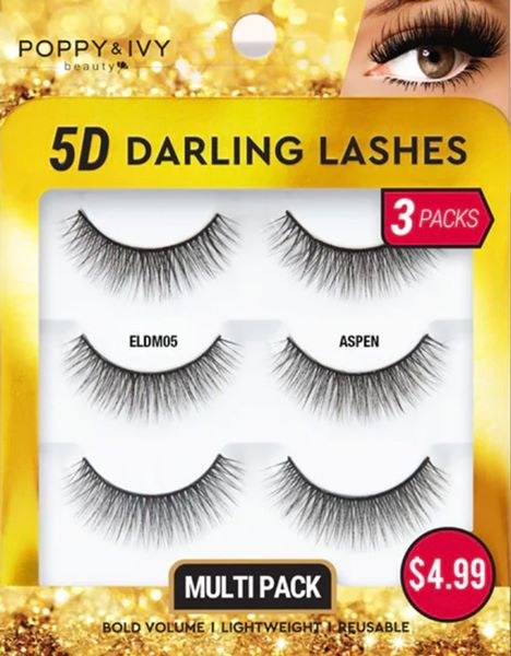 Poppy & Ivy 5D Darling Lashes 3-Pack - #ELDM05 - Aspen