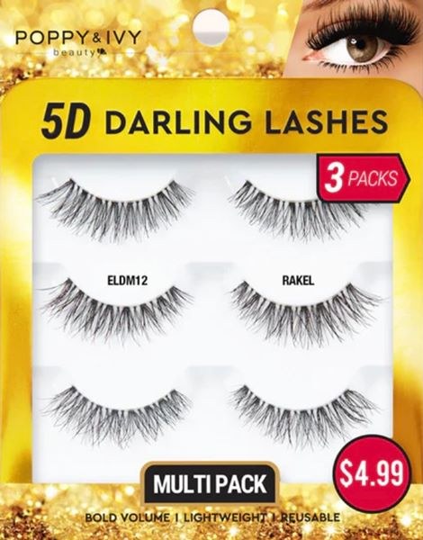Poppy & Ivy 5D Darling Lashes 3-Pack - #ELDM12 - Rakel