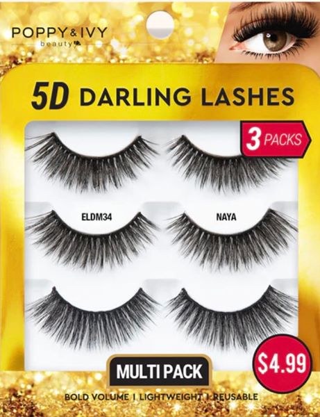 Poppy & Ivy 5D Darling Lashes 3-Pack - #ELDM34 - Naya