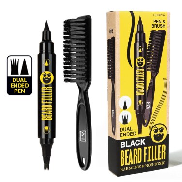 Absolute Hot Dual-Ended Pen & Brush Beard Filler - #HCBP02 - Black