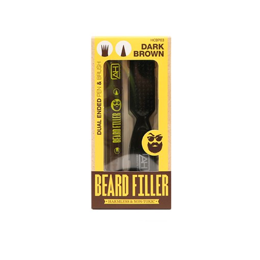 Absolute Beard Filler Dual Ended Pen & Brush #HCBP03 - Dark Brown