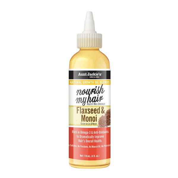 Aunt Jackie's Nourish My Hair Flaxseed & Monoi Natural Growth Oil 4oz