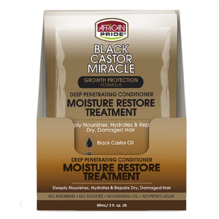 African Pride Black Castor Miracle Moisture Restore Treatment Packette