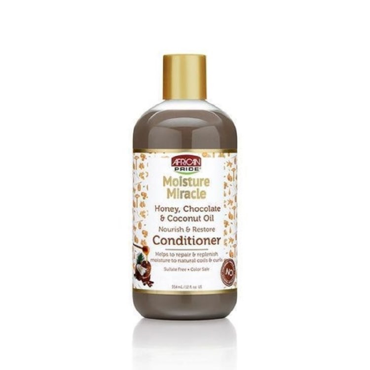 African Pride Moisture Miracle Honey, Chocolate & Coconut Oil Nourish & Restore Conditioner 12oz