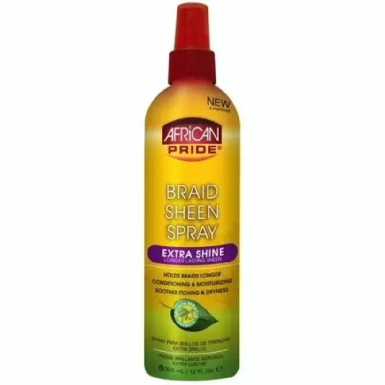 African Pride Braid Sheen Spray. Extra Shine 12oz