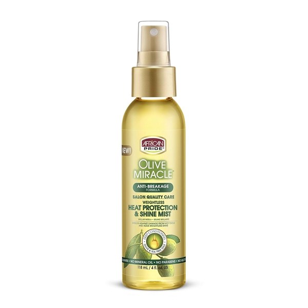 African Pride Olive Miracle Weightless Heat Protection & Hair Shine Mist 4oz