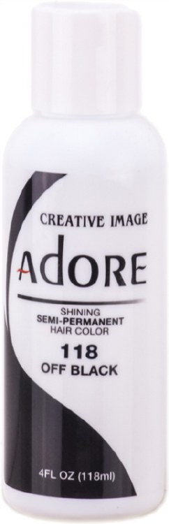 Adore Semi-Permanent Hair Color 118 - Off Black - 4oz