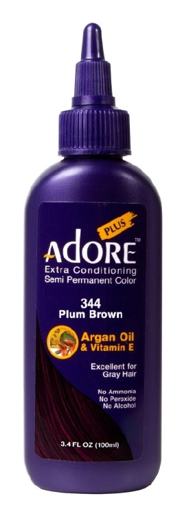 Adore Plus Semi-Permanent Hair Color 344 - Plum Brown - 3.4oz