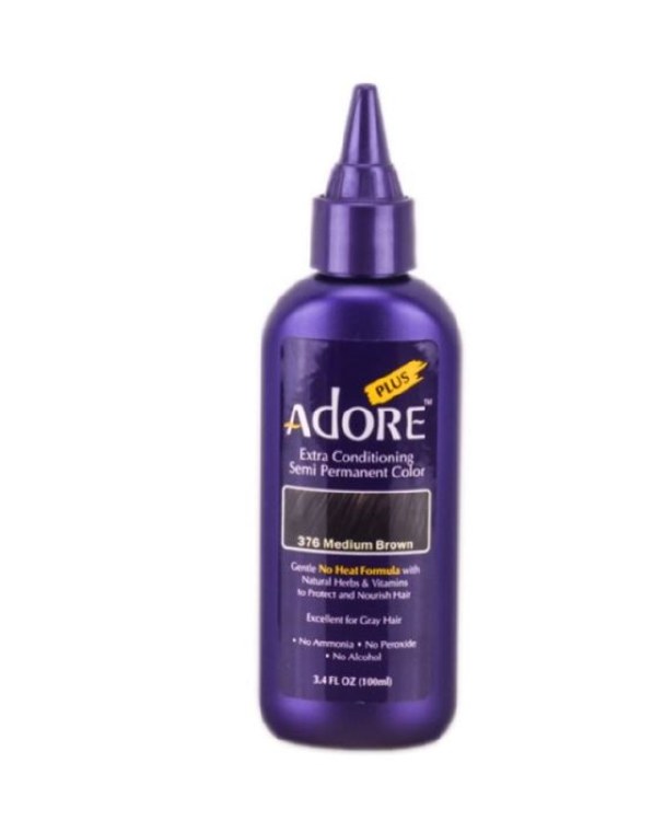 Adore Plus Semi-Permanent Hair Color 376 - Medium Brown - 3.4oz