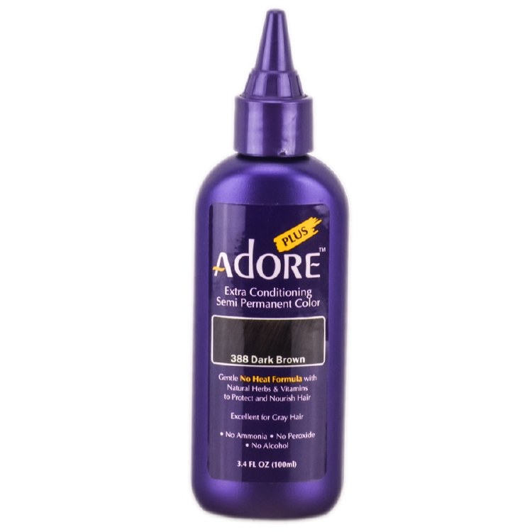 Adore Plus Semi-Permanent Hair Color - 388 - Dark Brown - 3.4oz