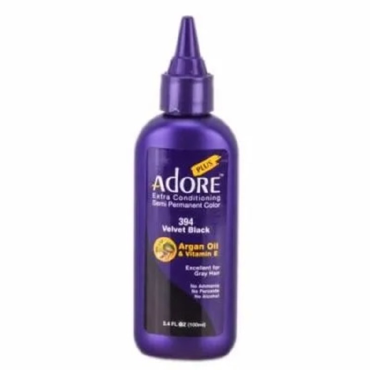 Adore Plus Semi-Permanent Hair Color - 394 - Velvet Black - 3.4oz