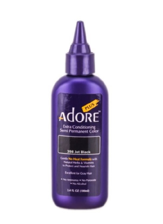 Adore Plus Semi-Permanent Hair Color 398 - Jet Black - 3.4oz