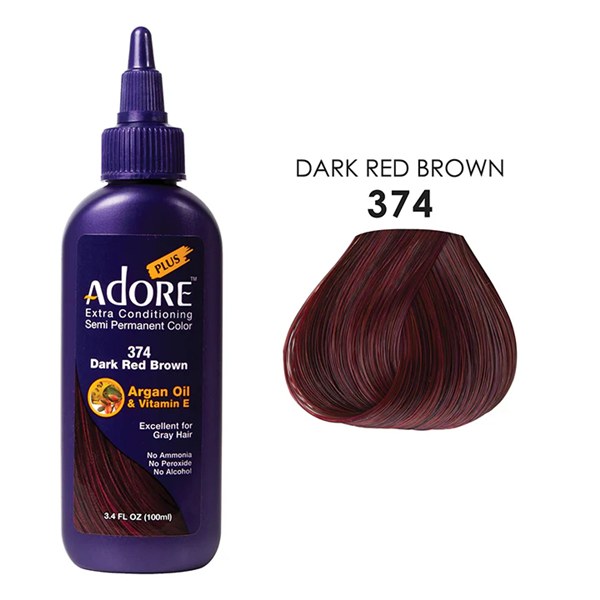 Adore Plus Semi-Permanent Hair Color - 374 - Dark Red Brown