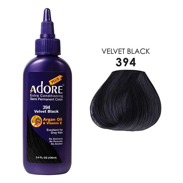 Adore Plus Semi-Permanent Hair Color - 394 - Velvet Black