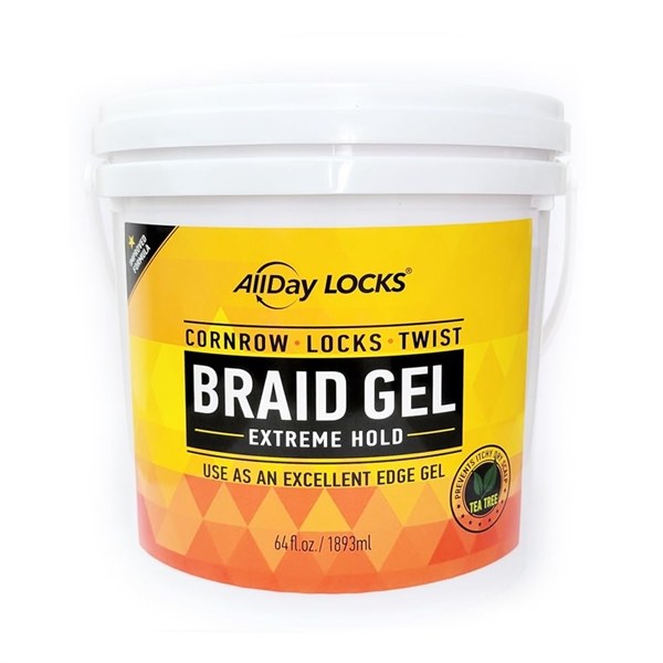 AllDay Locks Braid Gel - Extreme Hold - 64oz