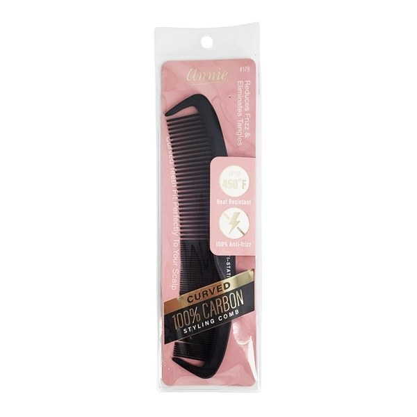 Annie 100% Carbon Curved Styling Comb #179