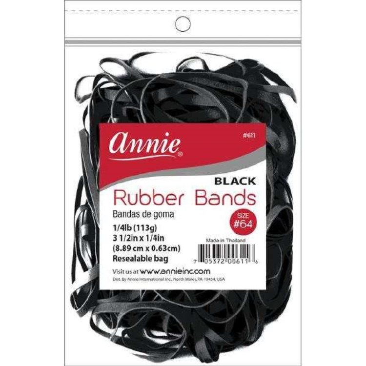 Annie Rubber Bands - Size #64 - #0611 - Black