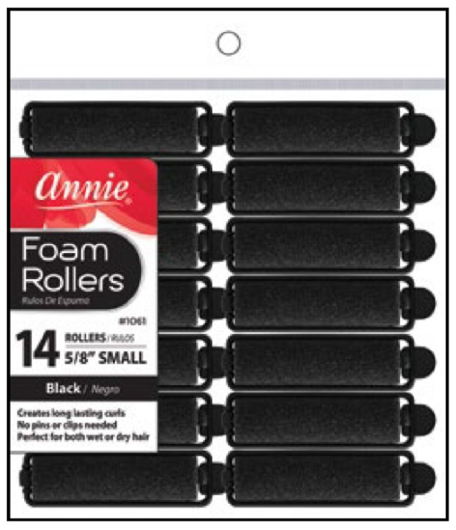 Annie Foam Rollers - Small - 14 Pack - #1061 - Black