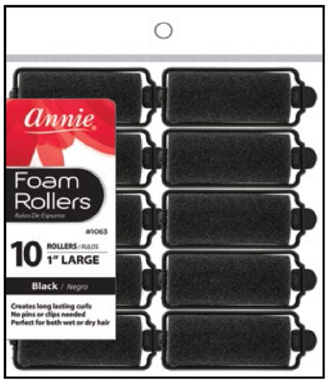 Foam Rollers Large 10ct, Black #1063