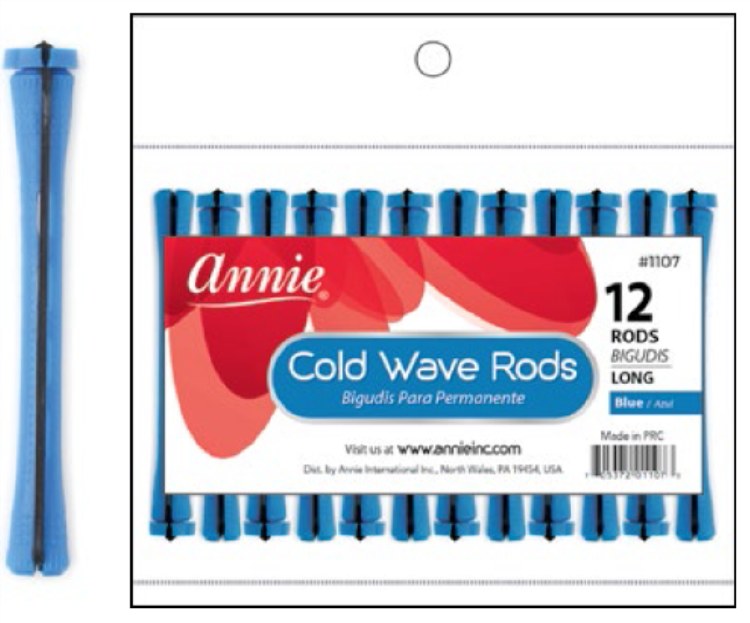 Annie Cold Wave Rod - Long - 12 Pack - #1107 - Blue