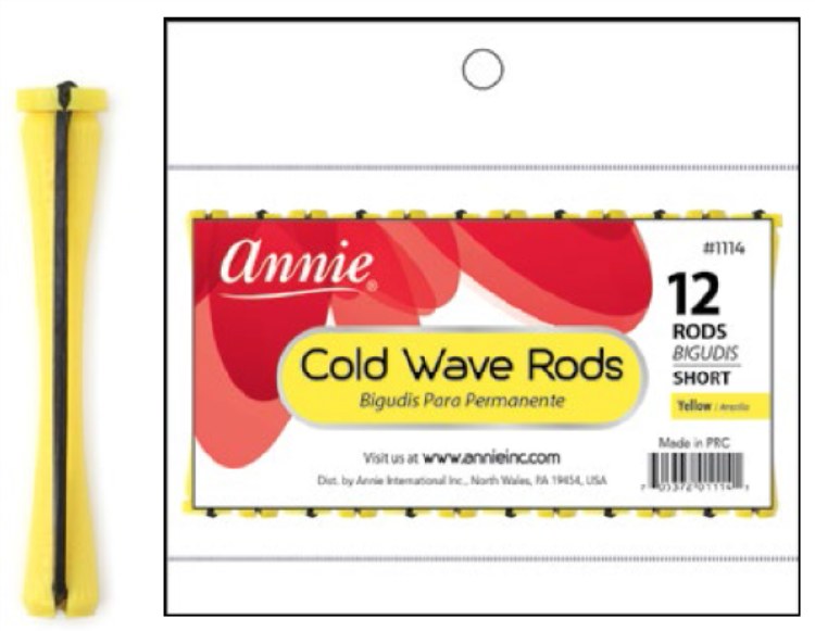 Annie Cold Wave Rod - Short - 12 Pack - #1114 - Yellow