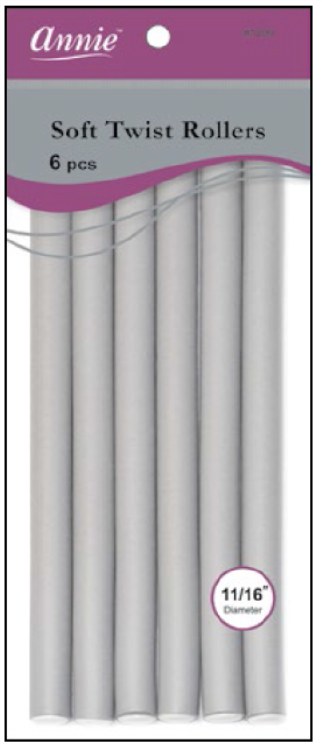 Annie Soft Twist Rollers - 10" - 6 Pack - #1209 - Gray