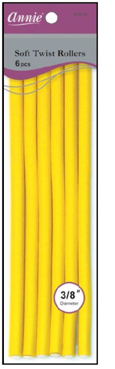 Annie Soft Twist Rollers - 10" - 6 Pack - #1212 - Yellow